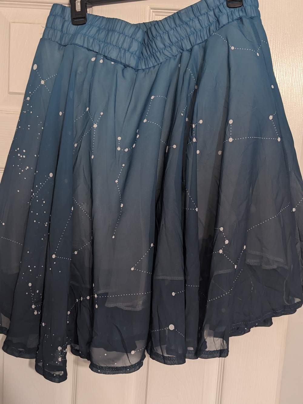 Blue Constellation Print Women's Skirt